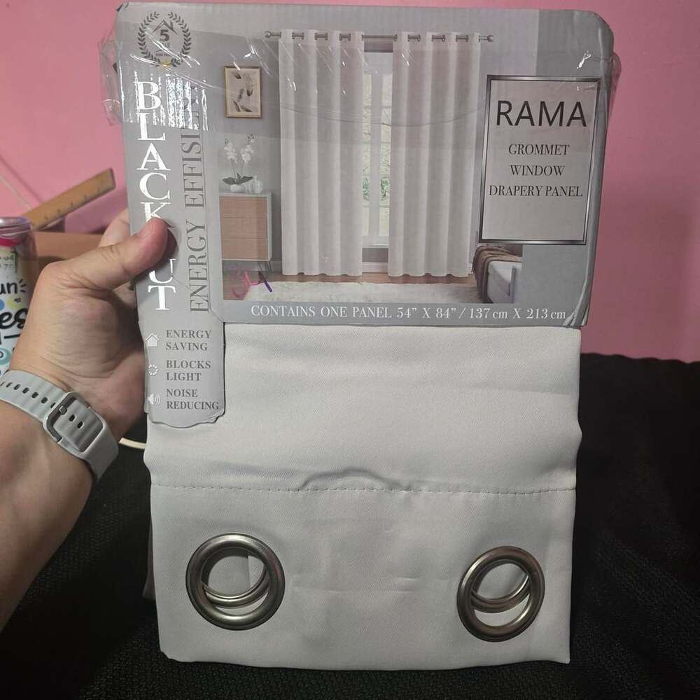 Rama Grommet Window Drapery Panel 54x84 Tan Blackout